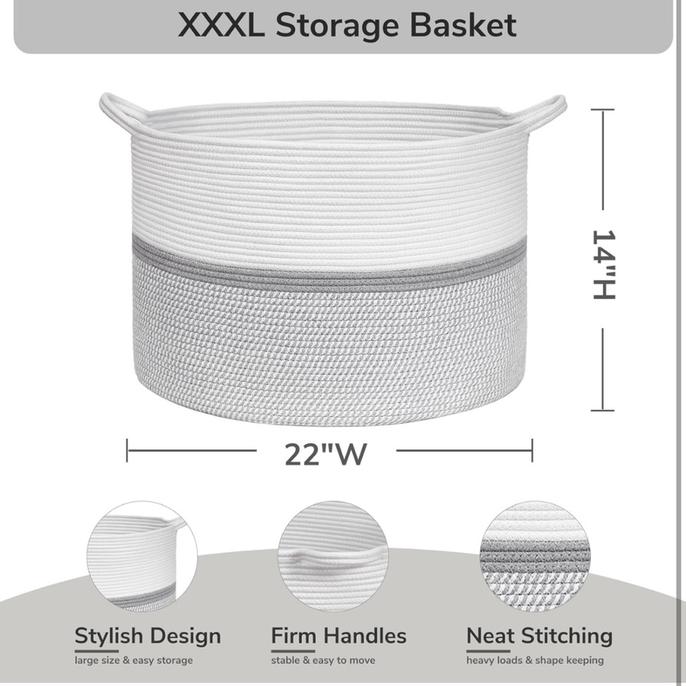 XXL COTTON ROPE BASKET - Picture 2 of 5